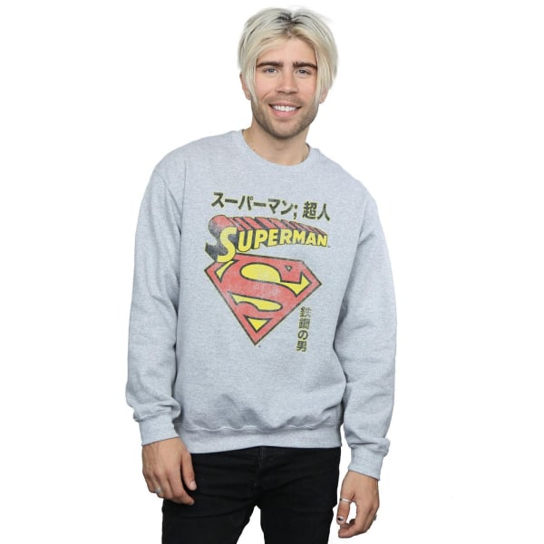 DC Comics Herr Superman Shield Sweatshirt XXL Sports Grey Sports Grey XXL