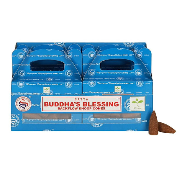 Satya Buddhas Blessing Backflow Rökelsekoner (Förpackning med 144) One Blue One Size