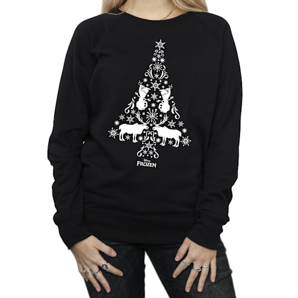 Disney Dam/Kvinnor Frozen Julgran Sweatshirt L Svart Black L