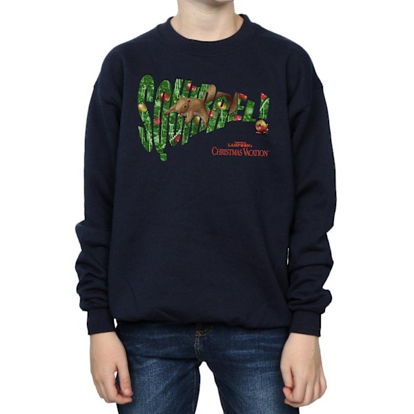 National Lampoon's Christmas Vacation Boys Squirrel Tree Sweatshirt Navy Blue 5-6 Years