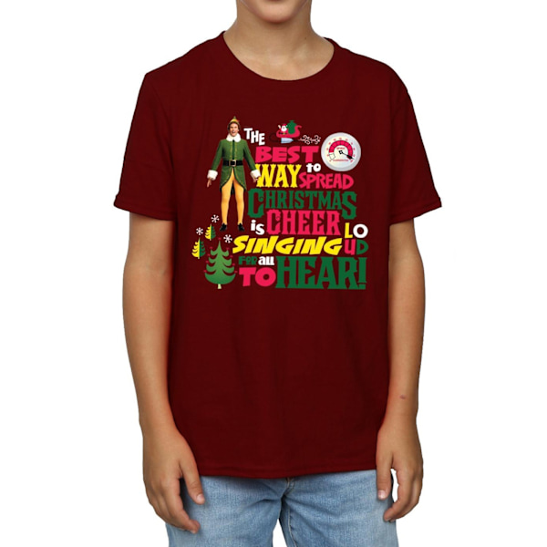 Elf Boys Christmas Cheer T-shirt 12-13 år Bourgogne Burgundy 12-13 Years