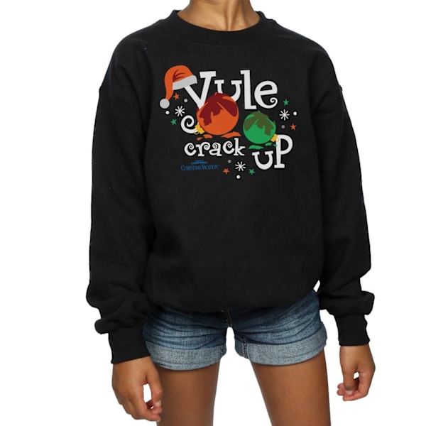 National Lampoon's Christmas Vacation Girls Yule Crack Up Sweatshirt Black 12-13 Years