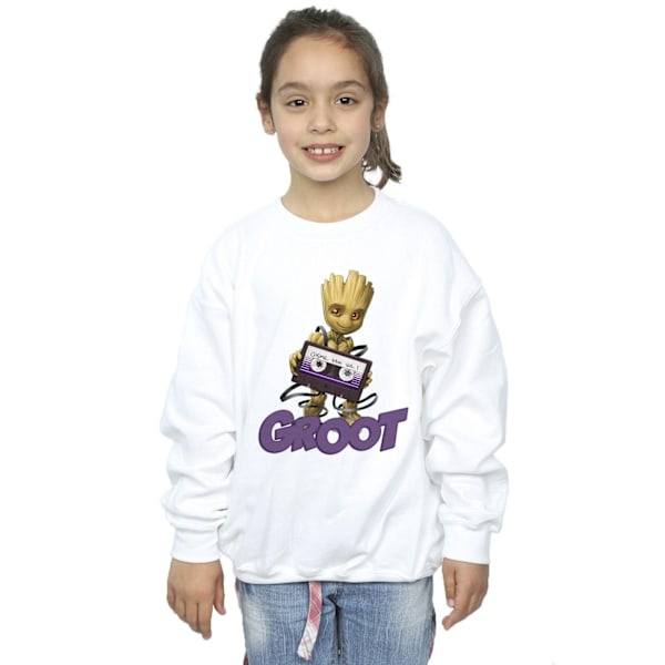 Guardians Of The Galaxy Girls Groot Kassett Sweatshirt 7-8 År White 7-8 Years