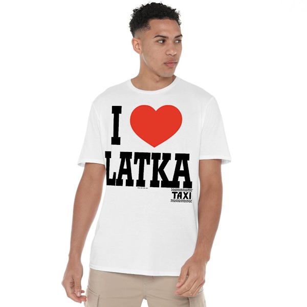 TAXI Herr I Heart Latka T-Shirt 4XL Vit White 4XL