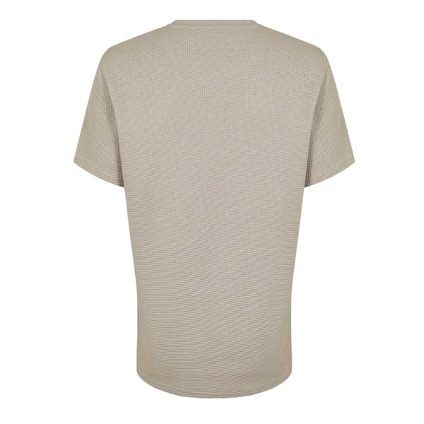 Firetrap Herr Logotyp Våfflad Rundhalsad Regular T-shirt S Clay Clay S