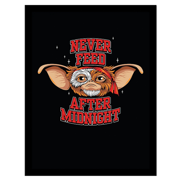 Gremlins Mata Aldrig Efter Midnatt Inramad Poster 40cm x 30cm Svart Black/Red/Brown 40cm x 30cm