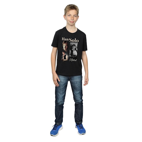 Star Wars Boys Han Solo 90-talsstil T-shirt 7-8 år Svart Black 7-8 Years