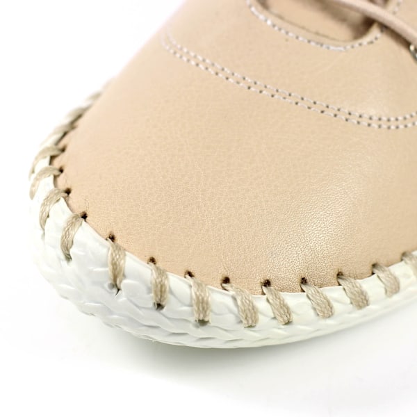 Lunar Dam/Dam St Ives Läder Plimsolls 5 UK Beige/Vit Beige/White 5 UK