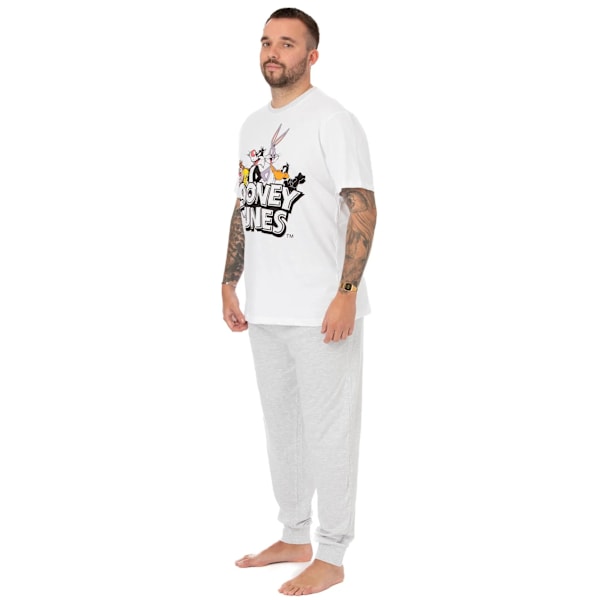Looney Tunes Herr Logotyp Lång Pyjamas Set M Vit White M