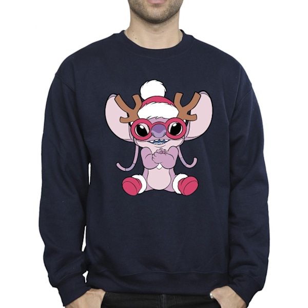 Disney Herr Lilo & Stitch Angel Ren Sweatshirt XL Marinblå Navy Blue XL