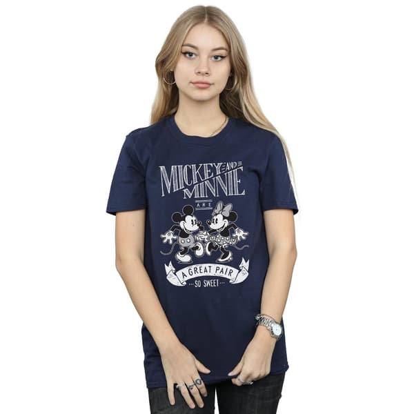 Disney Dam/Kvinnor Mickey Och Minnie Mouse Great Pair Bomull Navy Blue M