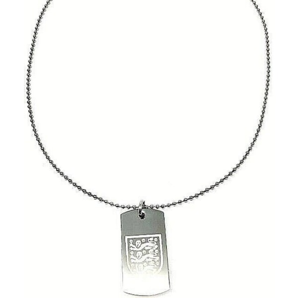 England FA Rostfritt stål Graverad Crest Dog Tag And Chain One Silver/Black One Size