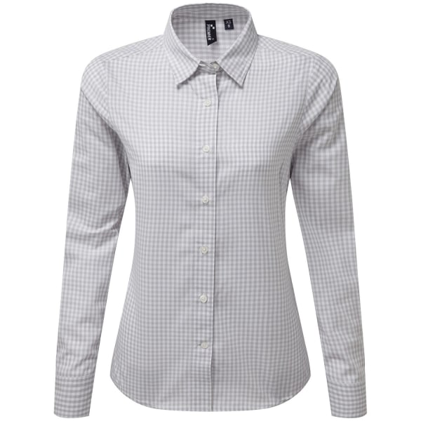 Premier Dam/Dam Maxton Gingham Långärmad Skjorta S Silver Silver/White S