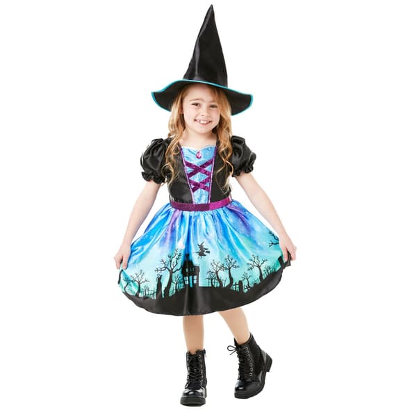 Bristol Novelty Barnkostym för barn/barn Moonlight Witch 3-4 år Blue/Black 3-4 Years