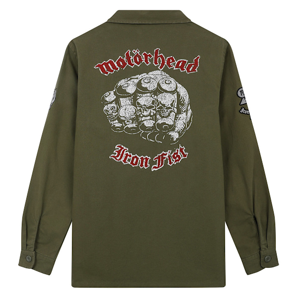 Amplified Mens Motorhead Overshirt XS Khaki Green Khaki Green XS