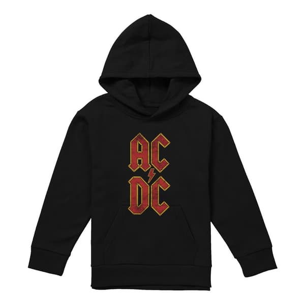 AC/DC Barn/Barn Logo Stack Tröja med huva 5-6 År Svart Black 5-6 Years