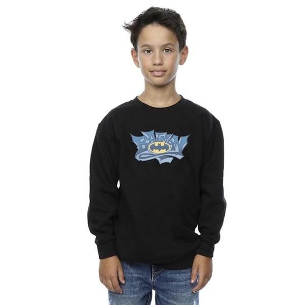 DC Comics Boys Batman Graffiti Logo Sweatshirt 5-6 år Svart Black 5-6 Years