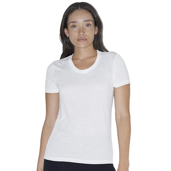 American Apparel Dam/Kvinnor Kortärmad Sublimering T-Shir White XL