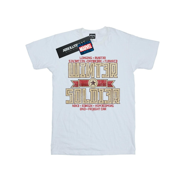 Marvel Dam/Damer Vinter Soldier Trigger Badge Bomull Pojkvän White XXL