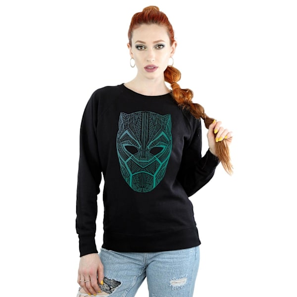 Marvel Dam/Kvinnor Black Panther Tribal Mask Sweatshirt S Bla Black S