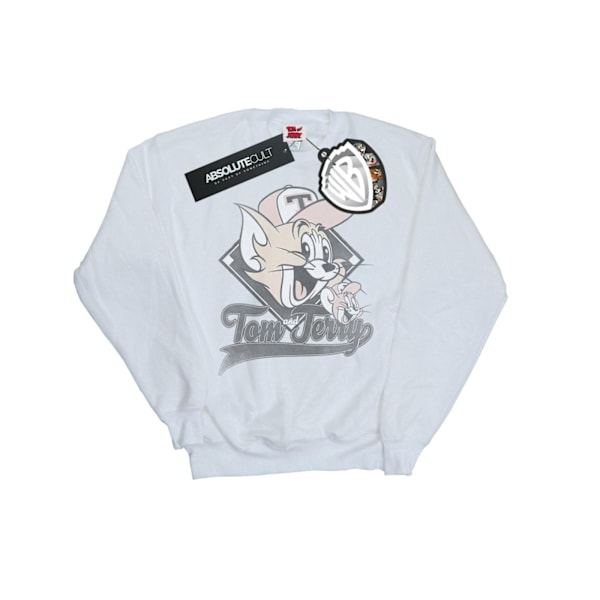 Tom And Jerry Girls Baseball Caps Sweatshirt 9-11 År Vit White 9-11 Years