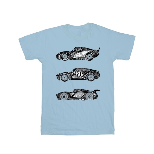 Disney Boys Cars Text Racers T-Shirt 12-13 Years Baby Blue Baby Blue 12-13 Years