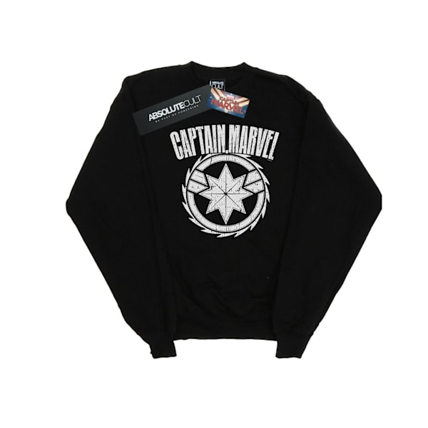 Marvel Dam/Kvinnor Captain Marvel Blade Emblem Sweatshirt L B Black L