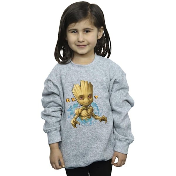 Guardians Of The Galaxy Flickor Groot Blommor Sweatshirt 3-4 År Sports Grey 3-4 Years
