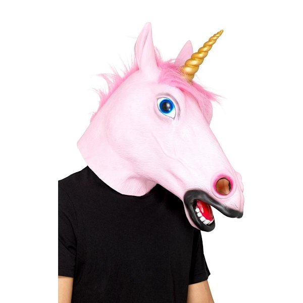 Smiffys Unisex Vuxen Enhörning Latex Mask One Size Rosa Pink One Size