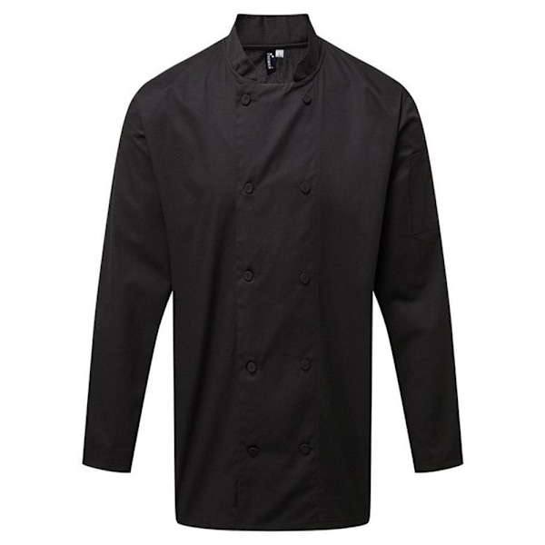 Premier Mens Coolchecker Långärmad Kockjacka XS Svart Black XS