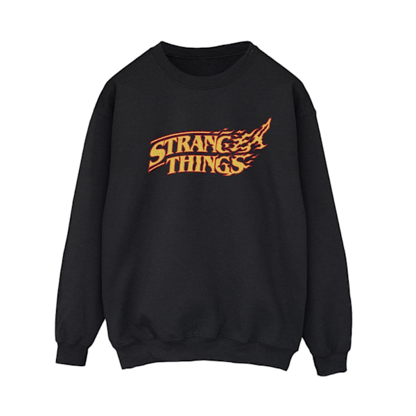 Netflix Dam/Kvinnor Stranger Things Logo Breaking Sweatshirt Black XL