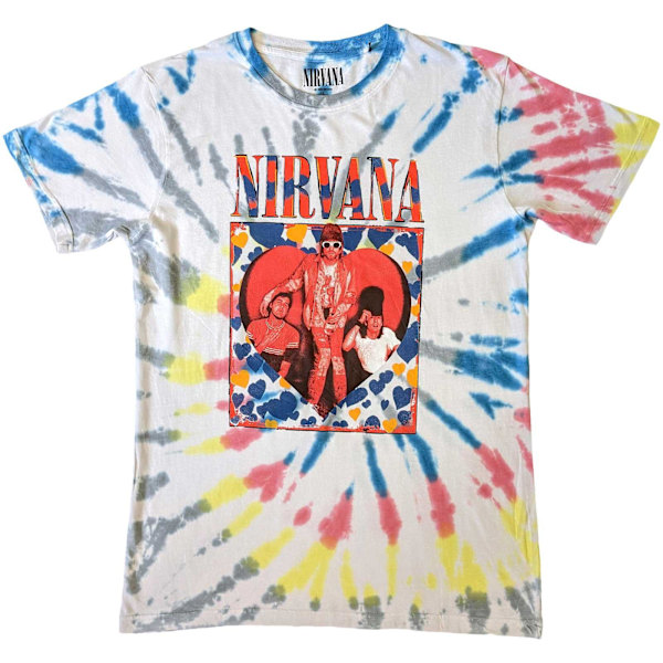 Nirvana Unisex Vuxen Hjärta Tie Dye T-Shirt L Vit White L