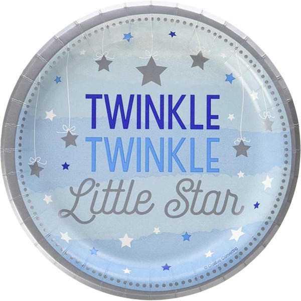Creative Converting Twinkle Little Star Dessert Plate (Förpackning om 8) Grey/Blue/White One Size