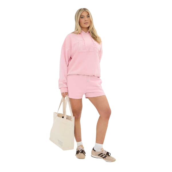 I Saw It First Dam/Dam Broderad Logotyp Pullover Hoodie 1 Baby Pink 12 UK