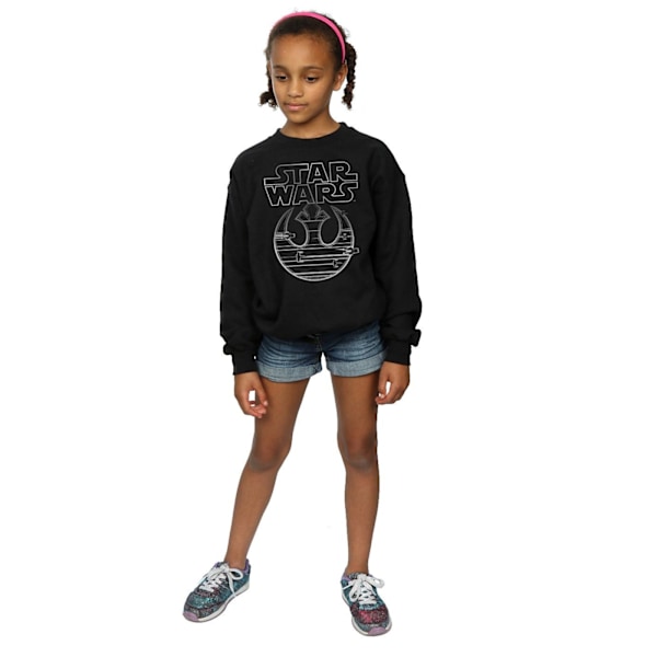 Star Wars Girls The Last Jedi Resistance Logo Metallic Sweatshirt Black 5-6 Years