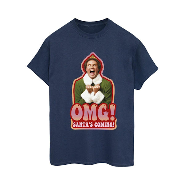 Elf Dam/Damer Santa´s Coming Bomull Boyfriend T-Shirt XXL N Navy Blue XXL