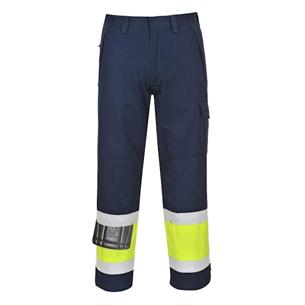Portwest Hi-Vis Modaflame Arbetsbyxor L R Gul/Marinblå Yellow/Navy L R