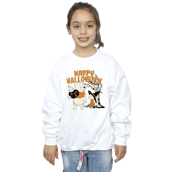 Disney Girls Winnie The Pooh And Piglet Happy Halloween Sweatshirt White 12-13 Years