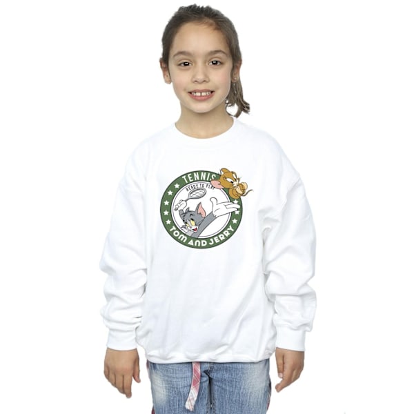 Tom And Jerry Girls Tennis Ready To Play Sweatshirt 9-11 År White 9-11 Years