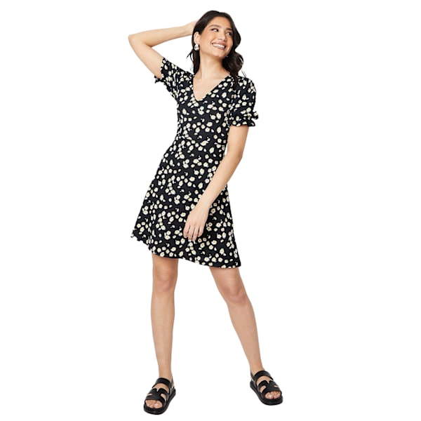 Dorothy Perkins Dam/Damer Daisy V-ringad klänning med korta ärmar Black 18 UK