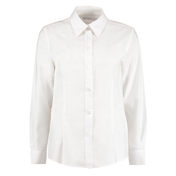 Kustom Kit Dam/Dam Oxford Skjorta med Lång Ärm, Figursydd Storlek 20 White 20 UK