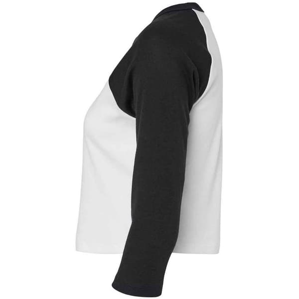 Bella + Canvas Dam Micro-Rib Raglan T-shirt med 3/4-ärm White/Black S