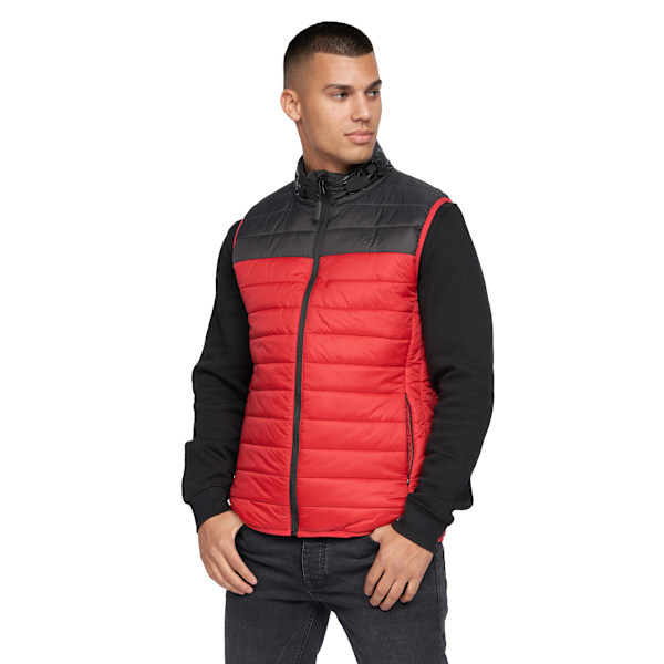 Crosshatch Presnell Gilet med hög krage för män, XL, röd Red XL