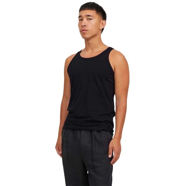 Jack And Jones Herr Basic Linne i Bomullsblandning Ärmlös S Svart Black S