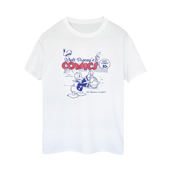 Disney Dam/Damer Donald Duck Comics Bomull Boyfriend T-Shir White XXL