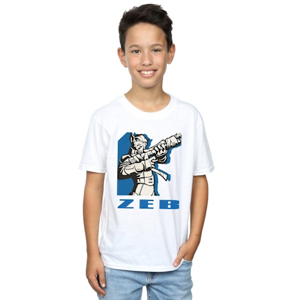 Star Wars Boys Rebels Zeb T-shirt 5-6 år Vit White 5-6 Years