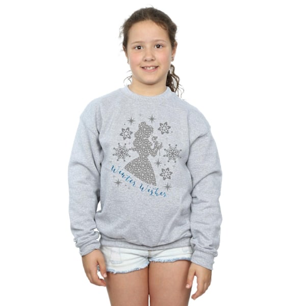 Disney Princess Girls Belle Vinter Silhouette Sweatshirt 5-6 År Sports Grey 5-6 Years