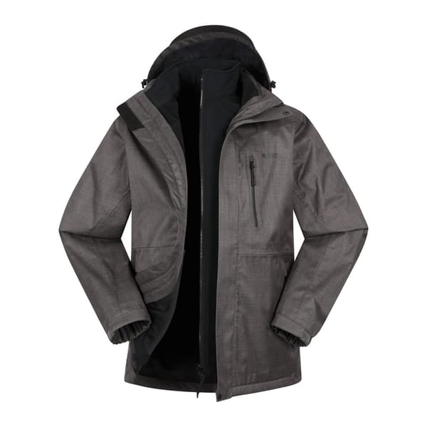 Mountain Warehouse Herr Bracken Extreme 3-i-1 Vattentät Jacka Medium Grey XS