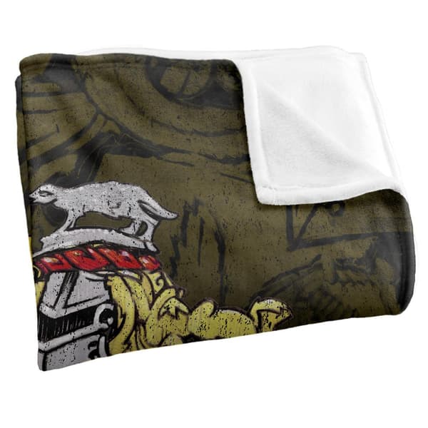 Harry Potter Mjuk Hufflepuff Vapen Filt One Size Multi Multicoloured One Size