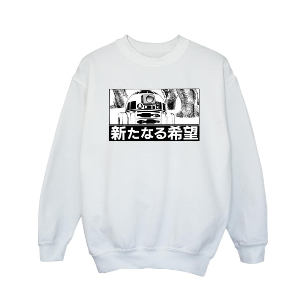 Star Wars Girls R2D2 Japansk Sweatshirt 9-11 År Vit White 9-11 Years